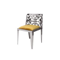 Reflection Chair Laser Cut Silver - Gold Velvet
