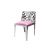 Reflection Chair Laser Cut Silver - Light Pink Velvet