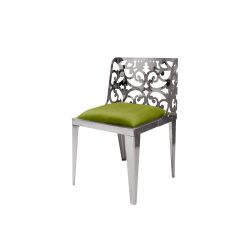 Reflection Chair Laser Cut Silver - Moss Velvet
