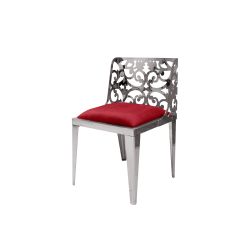 Reflection Chair Laser Cut Silver - Red Velvet