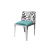 Reflection Chair Laser Cut Silver - Tiffany Blue Velvet