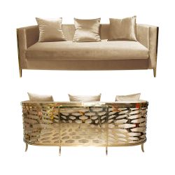 Reflection Kaleidoscope Sofa Gold - Champagne Velvet