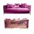 Reflection Kaleidoscope Sofa Gold - Magenta Velvet