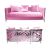 Reflection Kaleidoscope Sofa Silver - Light Pink Velvet