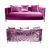 Reflection Kaleidoscope Sofa Silver - Magenta Velvet