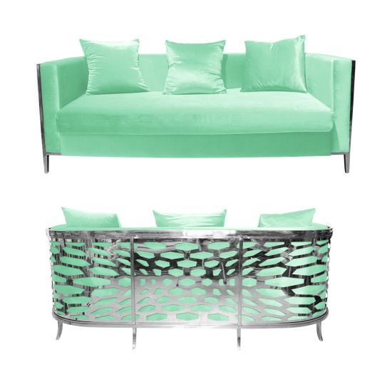 Reflection Kaleidoscope Sofa Silver - Mint Velvet
