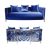 Reflection Kaleidoscope Sofa Silver - Royal Blue Velvet