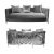 Reflection Kaleidoscope Sofa Silver - Silver Velvet