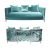 Reflection Kaleidoscope Sofa Silver - Tiffany Blue Velvet