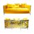 Reflection Kaleidoscope Sofa Silver - Yellow Velvet