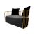 Reflection Accent Loveseat Bars Gold - Black Velvet