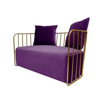 Reflection Accent Loveseat Bars Gold - Eggplant Velvet