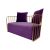 Reflection Accent Loveseat Bars Gold - Eggplant Velvet