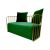 Reflection Accent Loveseat Bars Gold - Emerald Green Velvet