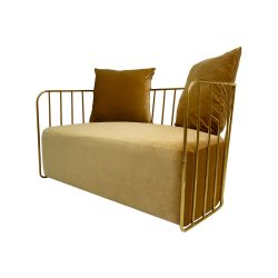 Reflection Accent Loveseat Bars Gold - Gold Velvet