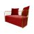 Reflection Accent Loveseat Bars Gold - Red Velvet