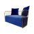 Reflection Accent Loveseat Bars Gold - Royal Blue Velvet