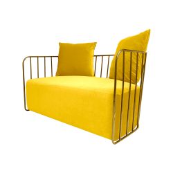 Reflection Accent Loveseat Bars Gold - Yellow Velvet