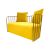 Reflection Accent Loveseat Bars Gold - Yellow Velvet