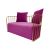 Reflection Accent Loveseat Bars Gold - Magenta Velvet