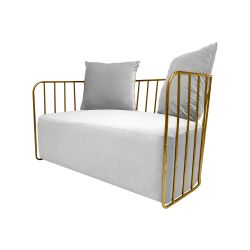Reflection Accent Loveseat Bars Gold - White Velvet