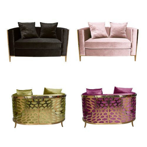 Reflection Loveseat Kaleidoscope Gold