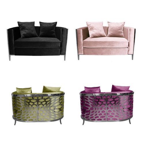 Reflection Loveseat Kaleidoscope Silver
