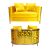 Reflection Loveseat Kaleidoscope Gold - Yellow Velvet