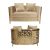 Reflection Loveseat Kaleidoscope Gold - Champagne Velvet Reflection Loveseat Kaleidoscope Gold - Champagne Velvet