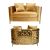 Reflection Loveseat Kaleidoscope Gold - Gold Velvet