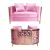 Reflection Loveseat Kaleidoscope Gold - Light Pink Velvet