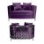 Reflection Loveseat Kaleidoscope Silver - Eggplant Velvet Reflection Loveseat Kaleidoscope Silver - Eggplant Velvet