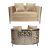 Reflection Loveseat Kaleidoscope Silver - Champagne Velvet Reflection Loveseat Kaleidoscope Silver - Champagne Velvet