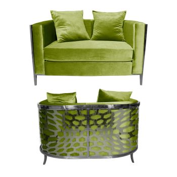 Reflection Loveseat Kaleidoscope Silver - Moss Velvet