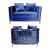 Reflection Loveseat Kaleidoscope Silver - Royal Blue Velvet