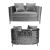 Reflection Loveseat Kaleidoscope Silver - Silver Velvet
