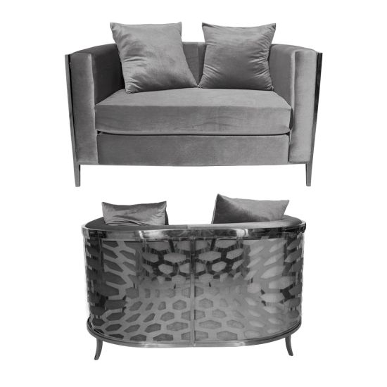 Reflection Loveseat Kaleidoscope Silver - Silver Velvet
