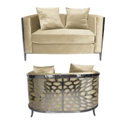 Reflection Loveseat Kaleidoscope Silver - Ivory Velvet
