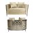 Reflection Loveseat Kaleidoscope Silver - Ivory Velvet