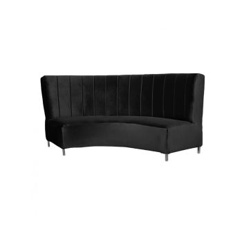 Velvet Curve Sofa 9' With Lines Black
