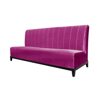 Velvet Sofa 7' with Lines Magenta