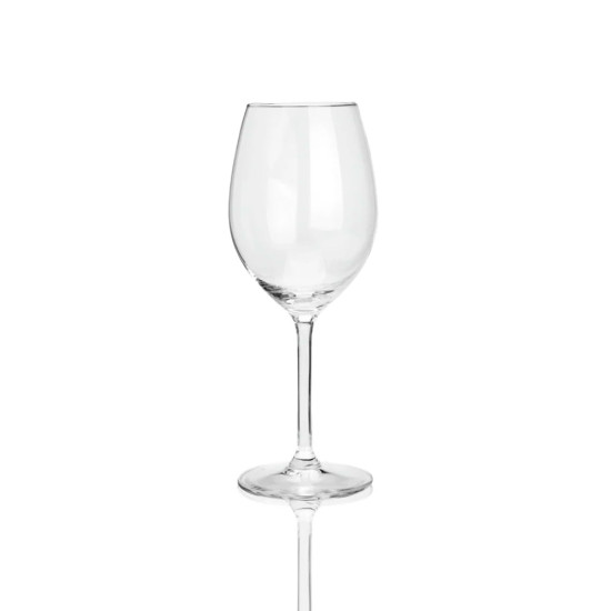 Clear red wine glass with stem and rounded bowl, 13 oz event glassware for receptions and dinners, rack of 25.