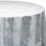 Ocean blue Milos event tablecloth with subtle textured weave for weddings, seaside themes, and elegant décor