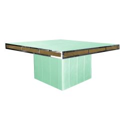 Blackout Plus Dining Table Silver 72"x72" Square Top Mint