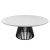 Bohemian Dining Table 72" Round White (Black Base)