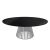 Bohemian Dining Table 72" Round Black (White Base)