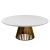 Bohemian Dining Table 72" Round White (Gold Base)