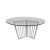 Rosaline Reflection Dining Table Silver Top Glass Round 60"