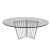 Rosaline Reflection Dining Table Silver Top Glass Round 72"