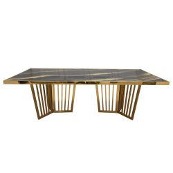 Geneva Reflection Dining Table Frame Gold (Acrylic Top)